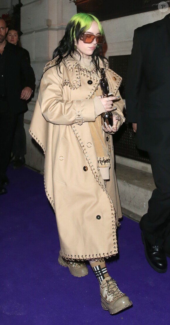 Billie Eilish - Arrivée des people à l'after party "Universal Music" de la cérémonie "Brit Awards 2020" à l'hôtel "The Ned" à Londres, le 18 février 2020.