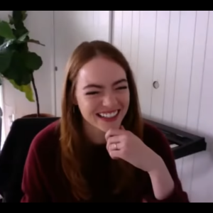 Emma Stone sur YouTube, le 5 mai 2020. 