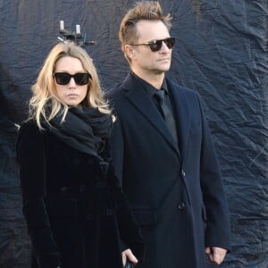 Laura Smet, David Hallyday - Arrivées des personnalités en l'église de La Madeleine pour les obsèques de Johnny Hallyday à Paris le 8 decembre 2017. © Veeren/Bestimage