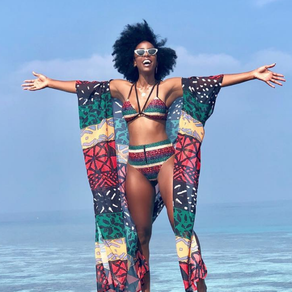 Kelly Rowland en bikini. Décembre 2018.