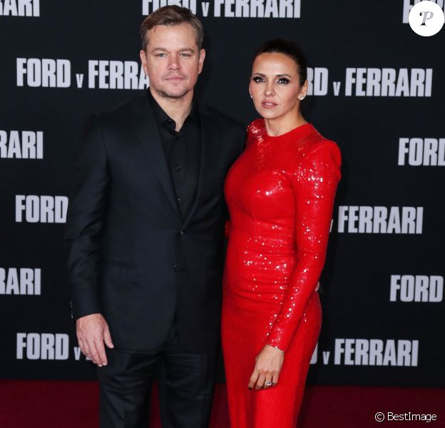 Matt Damon, Luciana Damon - Les célébrités assistent à la première de "Ford v Ferrari" à Los Angeles, le 4 novembre 2019
