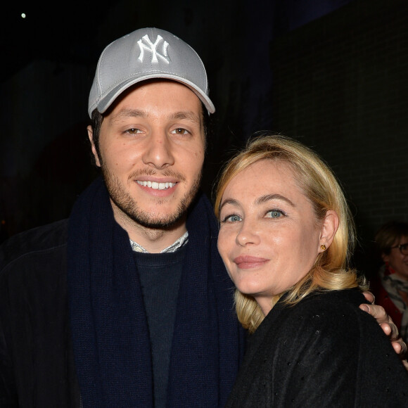 Emmanuelle Béart et Vianney (Vianney Bureau) lors dela soirée de lancement du Best-Seller "Le retour du jeune prince" d'A.G. Roemmers à l'Atelier des Lumières à Paris, France, le 10 avril 2019.© Veeren/Bestimage