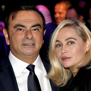 Carlos Ghosn et Emmanuelle Béart - Soirée de la 33ème édition du Festival Automobile International à l'hôtel International des Invalides à Paris le 30 janvier 2018.