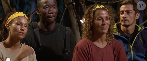 Inès, Moussa, Naoil et Claude dans "Koh-Lanta, l'île des héros", vendredi 8 mai 2020 sur TF1.