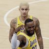 Kyle Kuzman et LeBron James sous le maillot des Los Angeles Lakers. Le 22 janvier 2020.
