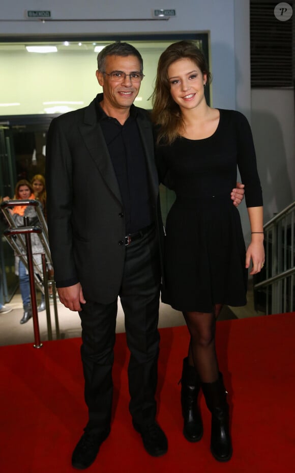 Abdellatif Kechiche et Adele Exarchopoulos assistent a la premiere du film "La vie d'Adele" au Gogol Center a Moscou. Le 2 novembre 2013.