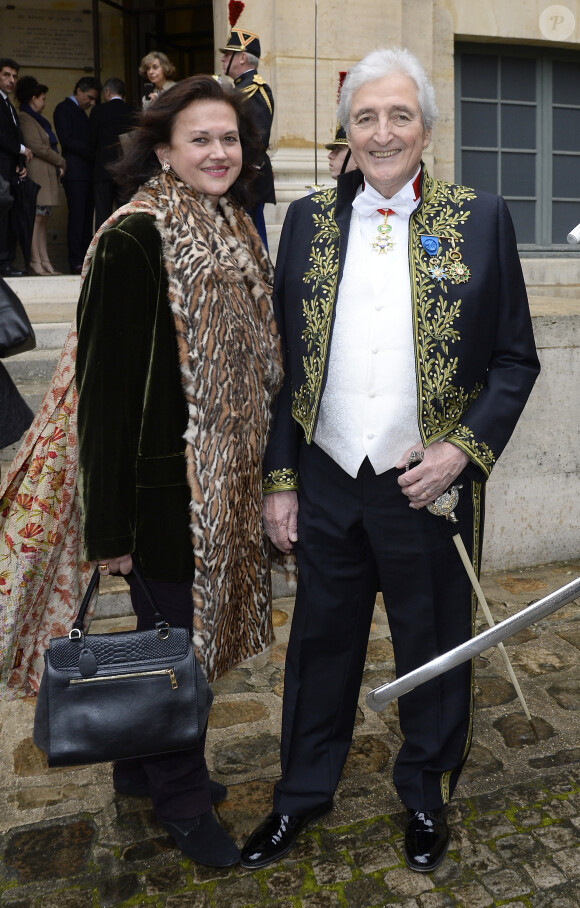 Jean-Loup Dabadie et sa femme Véronique - Le journaliste écrivain Marc Lambron entre à l'Académie Française à Paris le 14 avril 2016. © Coadic Guirec/Bestimage