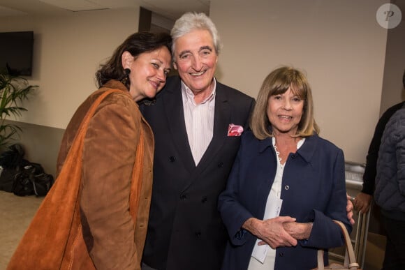 Jean-Loup Dabadie et sa femme Véronique, Chantal Goya - People en backstage du concert de Michel Polnareff à l'AccorHotels Arena de Paris le 7 mai 2016. © Cyril Moreau/Bestimage