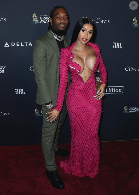 Cardi B et Offset assistent à la soirée Recording Academy and Clive Davis 2020 Pre-GRAMMY à l'hôtel The Beverly Hilton. Beverly Hills, Los Angeles, le 25 janvier 2020.