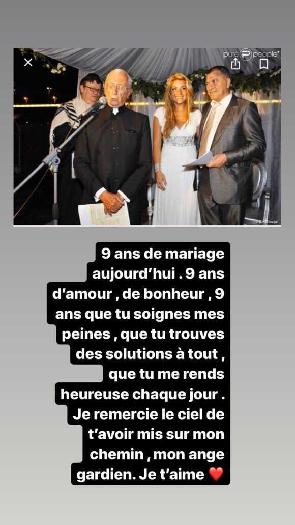 Lola Marois fête ses 9 ans de mariage avec Jean-Marie Bigard sur Instagram, le 28 mai 2020.