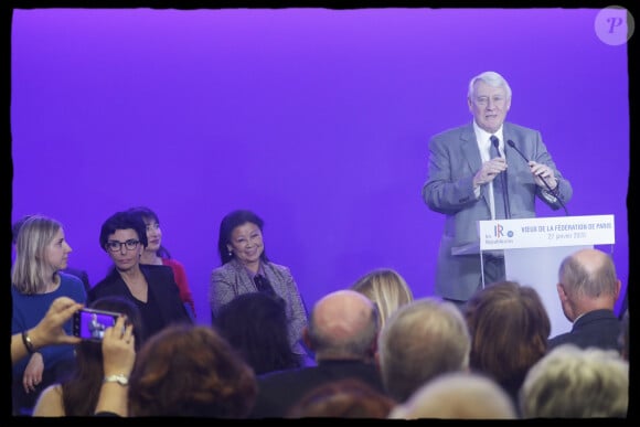 Claude Goasguen et les têtes de liste parisiennes - Voeux et galette des rois à la Fédération des Républicains de Paris le 27 janvier 2020. © Alain Guizard/Bestimage