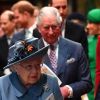 La reine Elisabeth II d'Angleterre et le prince Charles - La famille royale d'Angleterre lors de la cérémonie du Commonwealth en l'abbaye de Westminster à Londres. Le 9 mars 2020