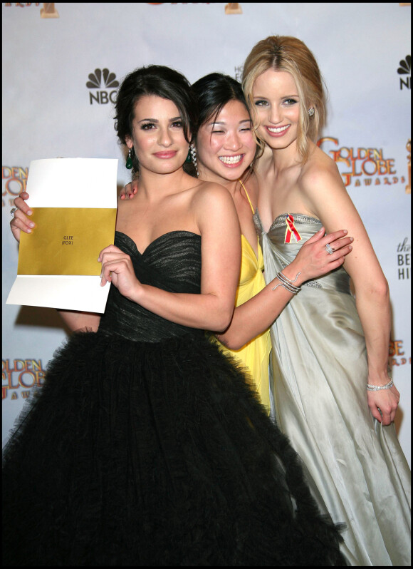 Lea Michele, Jenna Ushkowitz et Dianna Agron - 67e Annual Golden Globe Awards au Beverly Hilton. Le 17 janvier 2010.