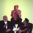James Avery, Will Smith et Janet Hubert-Whitten sur le tournage du "Prince de Bel-Air". 1990. @LFI/ABACAPRESS.COM