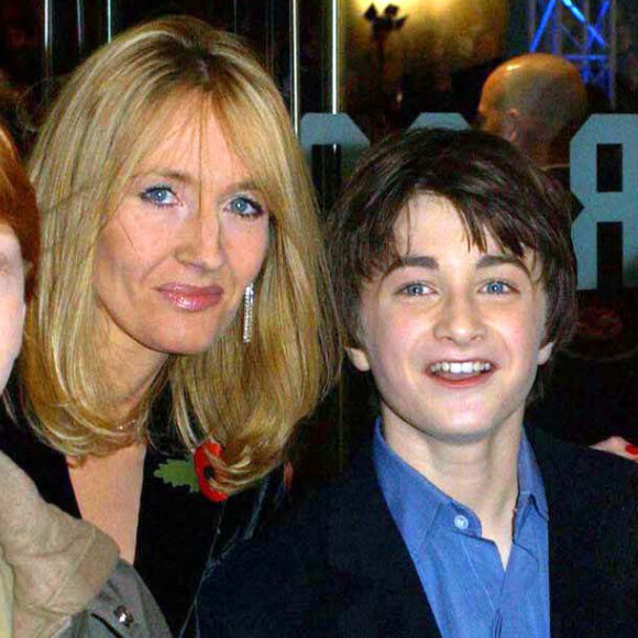 J.K Rowling, Rupert Grint, Daniel Radcliffe et Emma Watson - Première du film "Harry Potter" à Londres. Le 5 novembre 2001.