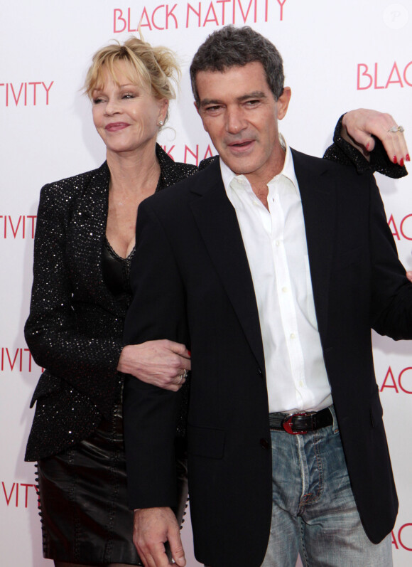 Melanie Griffith, Antonio Banderas - Premiere de "Black Nativity" a New York le 18 novembre 2013.