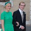 Princesse Maria Laura de Belgique et le Prince Joachim de Belgique - Mariage du Prince Amedeo de Belgique et de Elisabetta Maria Rosboch von Wolkenstein, à la basilique de Santa Maria à Trastevere, Rome, Italie le 5 juillet 2014.
