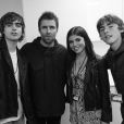 Liam Gallagher et trois de ses quatre enfants : Lennon, Gene et Molly. Ce 22 mai 2018 à Londres.