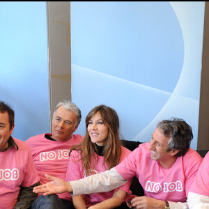 Antoine Duléry, Fabien Onteniente, Franck Dubosc, Mathilde Seigner, Richard Anconina, Claude Brasseur et Mylène Demongeot - Promotion du film "Camping 2" à Bordeaux en 2010.