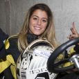 Anaïs Camizuli - L'équipe de l'émission "Le Mag" sur NRJ 12 fait du Karting à Wissous le 9 avril 2014.