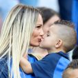 Ludivine Payet (la femme de Dimitri Payet) et son fils Milan lors du match de l'Euro 2016 Allemagne-France au stade Vélodrome à Marseille, France, le 7 juillet 2016. © Cyril Moreau/Bestimage