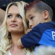 Ludivine Payet (la femme de Dimitri Payet) et son Noa au match de l'Euro 2016 France-Albanie au Stade Vélodrome à Marseille, le 15 juin 2016. © Cyril Moreau/Bestimage