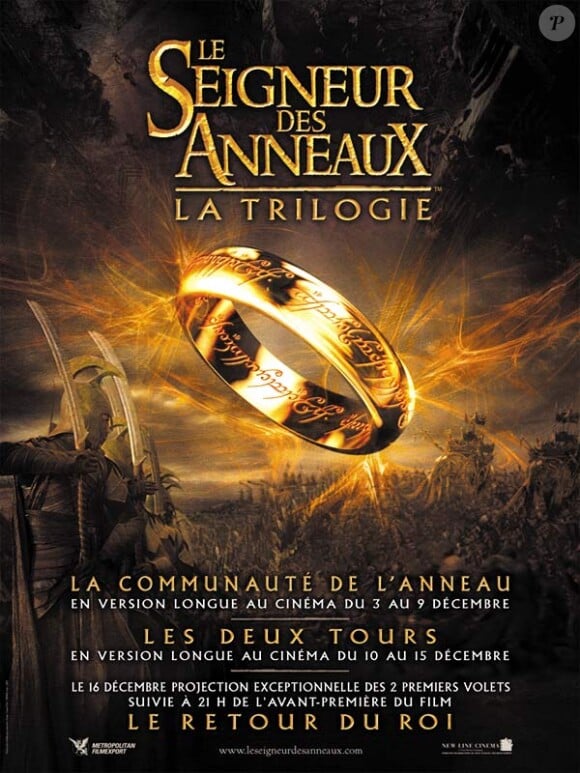 Affiche de la trilogie "Le seigneur des anneaux".