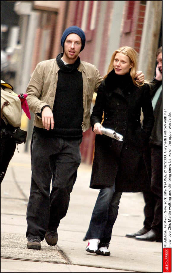 Gwyneth Paltrow et Chris Martin à New York en 2003.