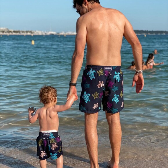 Amir et son fils, sur Instagram, le 26 juin 2020.