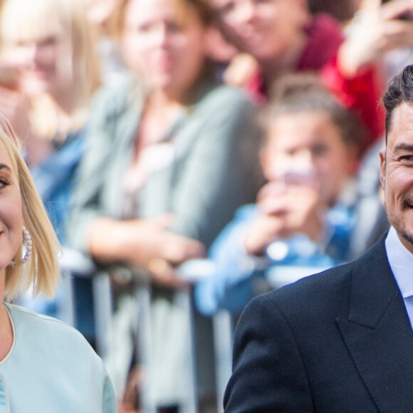 Katy Perry et son fiancé Orlando Bloom - Les invités arrivent au mariage de E. Goulding et C.Jopling en la cathédrale d'York, le 31 août 2019.