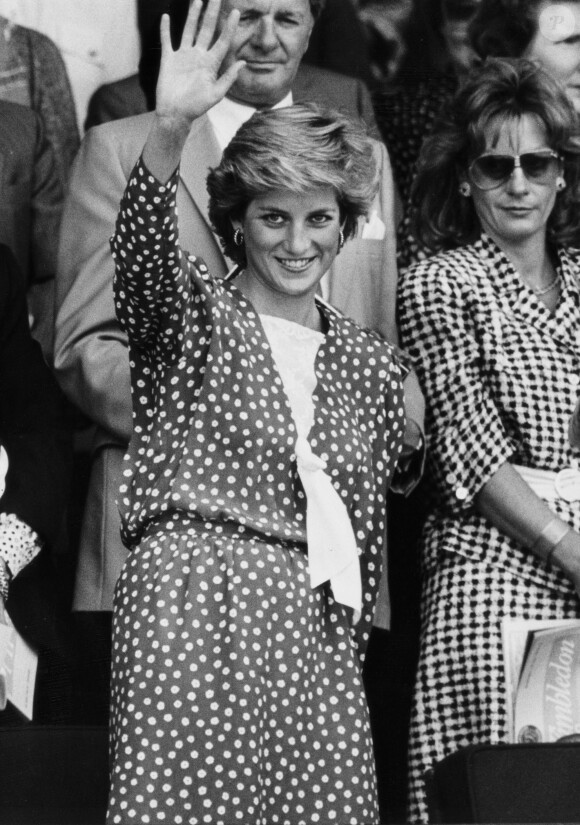 Lady Diana à Wimbledon le jour de son anniversaire, le 1er juillet 1987 (jour de ses 26 ans).