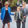 Diana et ses fils William et Harry au Eton College en 1995. 