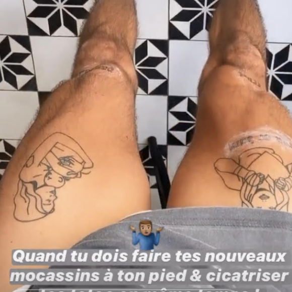 Hugo Philip dévoile son tatouage de Caroline Receveur et leur fils Marlon - Instagram, 3 juillet 2020