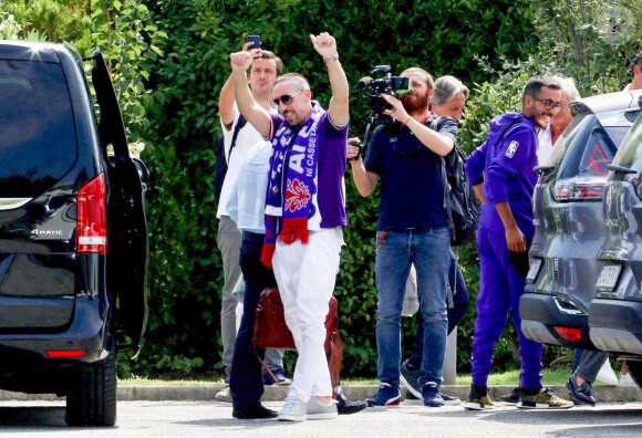 Franck Ribéry lors de son arrivée à Florence le 21 août 2019. Photo by Claudio Giovannini/ANSA/ABACAPRESS.COM