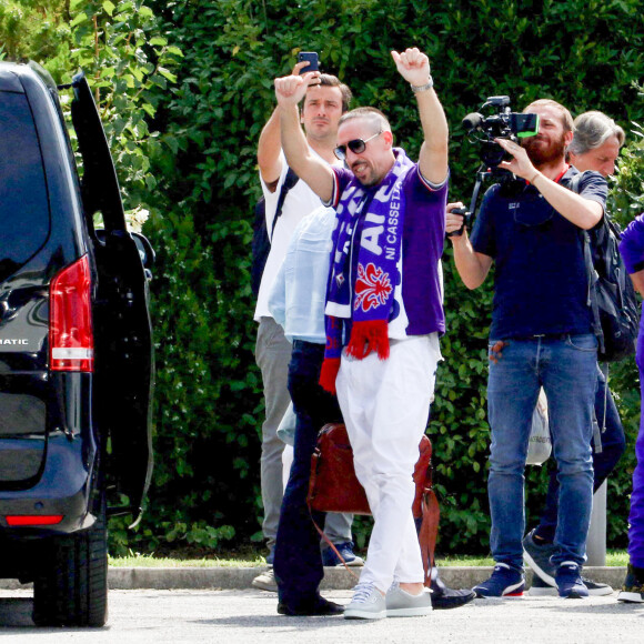 Franck Ribéry lors de son arrivée à Florence le 21 août 2019. Photo by Claudio Giovannini/ANSA/ABACAPRESS.COM