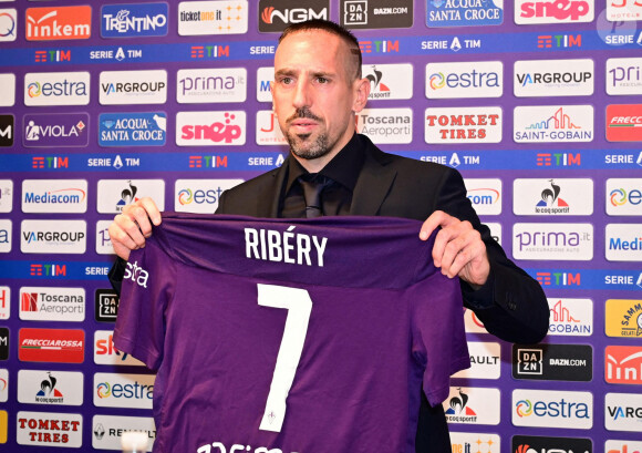 Franck Ribéry lors de sa présentation officielle à Florence le 22 août 2019. Photo by Claudio Giovannini/Ansa/ABACAPRESS.COM