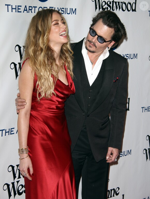 Johnny Depp et sa femme Amber Heard - 9e Gala Annuel "The Art Of Elysium" à Culver City le 9 janvier 2016.
