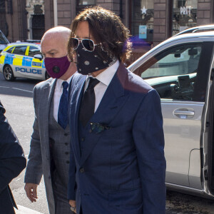 Johnny Depp arrive à la cour royale de justice à Londres, pour entamer le procès pour diffamation contre le magazine The Sun Newspaper. Le 7 juillet 2020