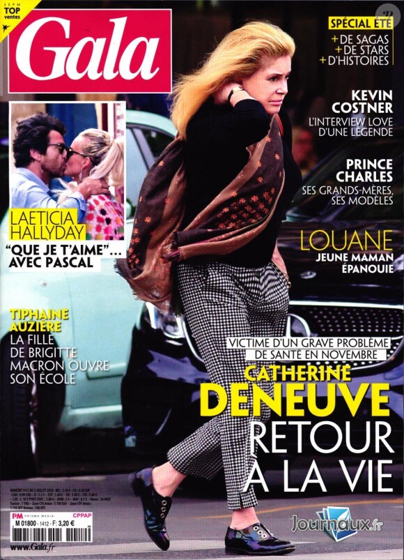 Catherine Deneuve en couverture du magazine "Gala", en kiosques le 2 juillet 2020.