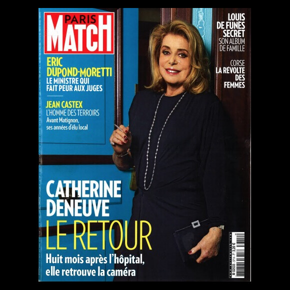 Catherine Deneuve en couverture du magazine Paris Match, n°3714 du 9 juillet 2020.