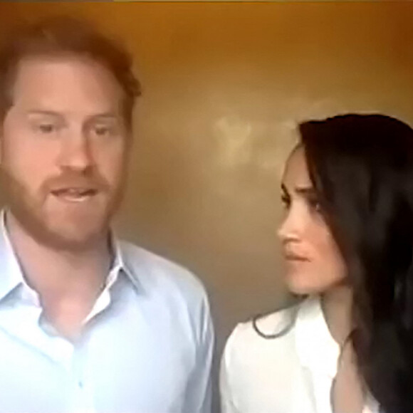 Le prince Harry, duc de Sussex, et Meghan Markle, duchesse de Sussex, abordent la question des inégalités et du racisme institutionnel dans une vidéoconférence avec de jeunes leaders, en leur qualité de Président et vice-président de Queen's Commonwealth Trust (QCT). Los Angeles. Le 6 juillet 2020.