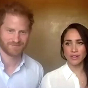 Le prince Harry, duc de Sussex, et Meghan Markle, duchesse de Sussex, abordent la question des inégalités et du racisme institutionnel dans une vidéoconférence avec de jeunes leaders, en leur qualité de Président et vice-président de Queen's Commonwealth Trust (QCT). Los Angeles. Le 6 juillet 2020.