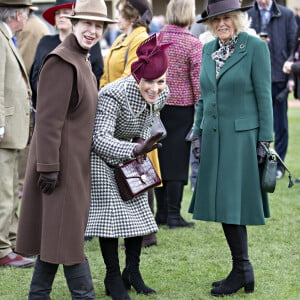 Camilla Parker Bowles, duchesse de Cornouailles, Zara Tindall, la princesse Anne d'Angleterre - La famille royale lors des courses de chevaux du festival de Cheltenham le 11 mars 2020.