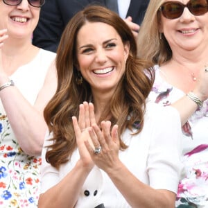 Catherine (Kate) Middleton, duchesse de Cambridge, au Tournoi de tennis de Wimbledon 2019 à Londres, Royaume Uni, le 2 juillet 2019.