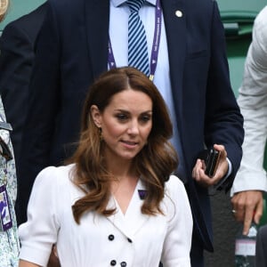 Catherine (Kate) Middleton, duchesse de Cambridge, au Tournoi de tennis de Wimbledon 2019 à Londres, Royaume Uni, le 2 juillet 2019.