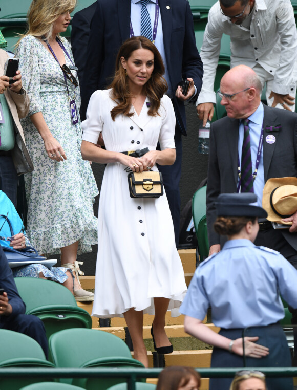 Catherine (Kate) Middleton, duchesse de Cambridge, au Tournoi de tennis de Wimbledon 2019 à Londres, Royaume Uni, le 2 juillet 2019.