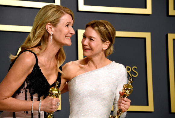 Renée Zellweger et Laura Dern - "Meilleure actrice" et "Meilleure actrice dans un second rôle", 92e cérémonie des Oscars au Dolby Theater d'Hollywood. Le 9 février 2020. @Jennifer Graylock/PA Wire