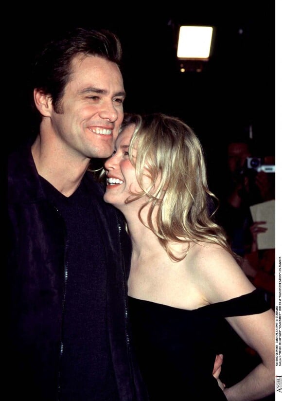 Renée Zellweger et Jim Carrey - Première du film "Man on the moon". Los Angeles. Le 21 décembre 1999.