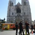Un feu s'est déclaré à la cathédrale de Nantes (Loire-Atlantique) le 18 juillet 2020. Le feu est circonscrit, une enquête pour incendie volontaire est ouverte. © Ronan Houssin / Panoramic / Bestimage