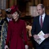 Le prince William, duc de Cambridge, et Kate Middleton, duchesse de Cambridge - La famille royale d'Angleterre lors de la cérémonie du Commonwealth en l'abbaye de Westminster à Londres, le 9 mars 2020.